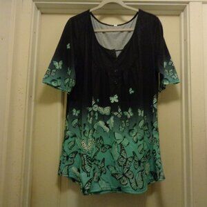 BUTTERFLYS COQUETTE GIRL SOFT JERSEY MODERN LOOSE BLOUSE X L